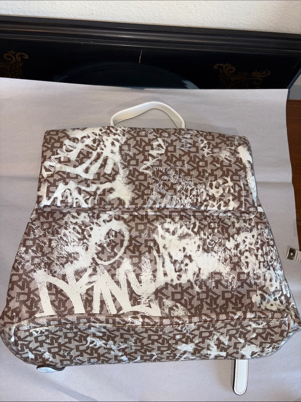 DKNY Tilly Flap Backpack - Tan/Cream NWOT